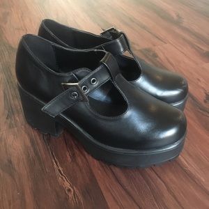Nasty Gal Black Mary Jane Platform Shoes